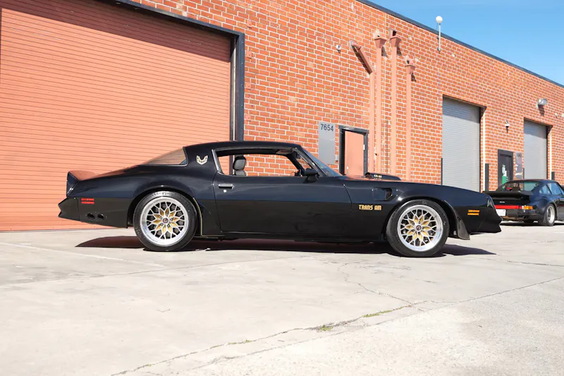Side view of a '77 Trans Am Restomod